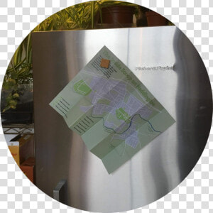 A Map Pinned To A Fridge By A Magnet   Circle  HD Png Download