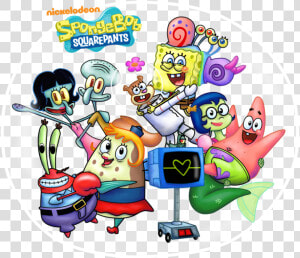 Spongebob Squarepants Patrick And Mindy   Png Download   Spongebob Patrick Squidward Mr Krabs Sandy  Transparent Png