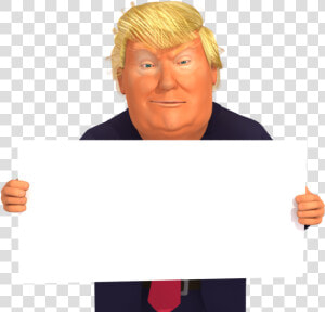 Donald Trump Caricature Holding A Sign Free Imagestrump   Donald Trump Caricature Hd  HD Png Download