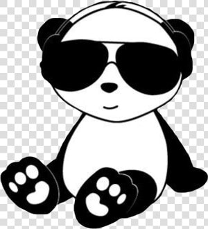 Chill Panda Cute Kawaii Black White Animal Bear Paw   Panda Clipart Black And White  HD Png Download