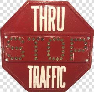 Vintage Metal Stop Traffic Sign W cat Eye Glass Balls   Stop Sign  HD Png Download