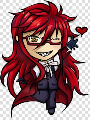 Grell Black Butler Chibi By Sugar Addikt Clipart   Black Butler Chibi  HD Png Download