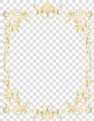 Gold Retro Decorative Frame Transparent Background   Elegant Gold Border Design  HD Png Download