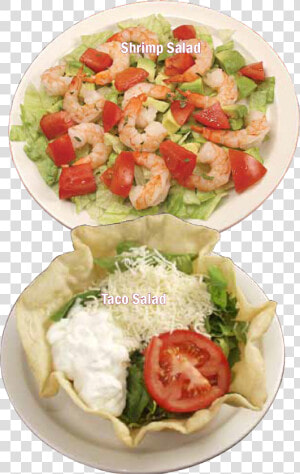 A Shrimp Salad And Taco Salad   Caesar Salad  HD Png Download