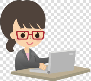 Female Computer User   Female Computer Scientist Cartoon  HD Png Download