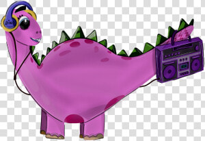 Dinodancer Music Dance Magnetophone Illustration Kids   Cartoon  HD Png Download