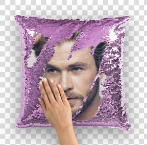 Chris Hemsworth ﻿sequin Cushion Cover Class   Cushion  HD Png Download