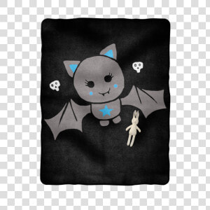 Blue Cute Bat On Black Baby Blanket   Linens  HD Png Download