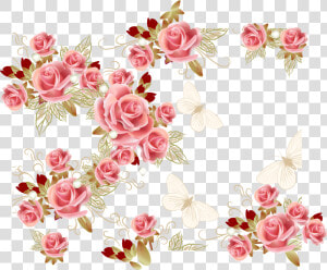 Garden Roses Pink Flower   Wedding Greeting Card Designs  HD Png Download