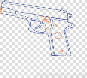 Hand Gun Drawing At   Trigger  HD Png Download