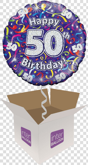 Happy 50th Birthday Purple Streamers   90th Birthday Party Balloon  HD Png Download