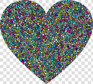 Polyprismatic Tiled Heart With Background Clip Arts   Transparent Background Glitter Heart Clipart  HD Png Download