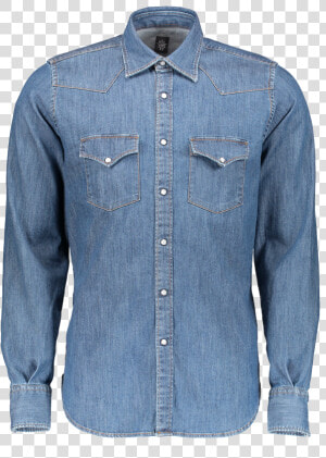 Long Sleeve Paint Western Shirt Denim   Pocket  HD Png Download