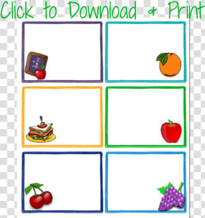 Free Printable Blank Lunchbox Notes For Kids   Free Printable Blank Lunch Box Notes  HD Png Download