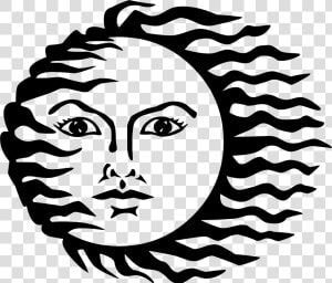 Clipart Sun Face   Black White Sun Png  Transparent Png