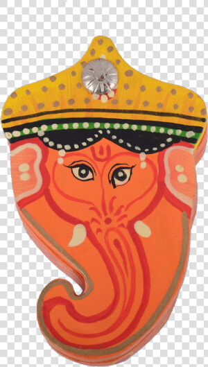 Orange Ganesh Face Coin Holder Title Orange Ganesh   Illustration  HD Png Download