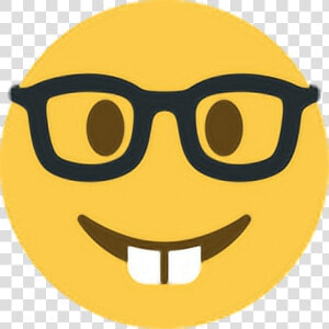 Smart Nerd Geek Dork Teeth Glasses Spectacles Emoji   Nerd Emoji Twitter  HD Png Download