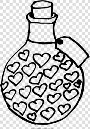 Love Potion Coloring Page   Free Colouring Potion Bottles  HD Png Download