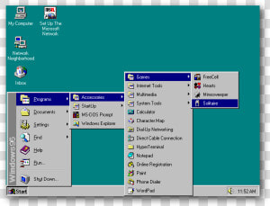 The History Of Start   Windows 95 Start Menu  HD Png Download