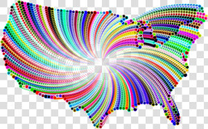 Psychedelic United States Map   Graphic Design  HD Png Download