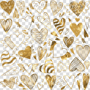 Png Transparent Library Various Of Golden Heart Love   Doodle Herzen  Png Download