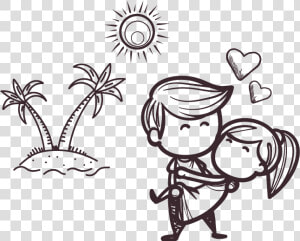 Love Romantic Cute Cartoon Couple   Png Download   Cute Couple Romantic Cartoon  Transparent Png