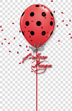 11in Red And Black Polka Dots   Balloon  HD Png Download