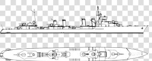 Recognition Drawing Of A French 2400 tonne Class Destroyer   Light Cruiser  HD Png Download