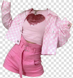  outfit  outfits  pink  skirt  heart  cute  aesthetic   Aesthetic Pink Outfits  HD Png Download