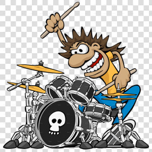 Heavy Metal Drummer Cartoon  HD Png Download