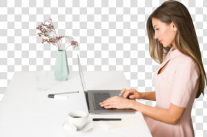 Woman Working On Laptop   Online Consulting  HD Png Download