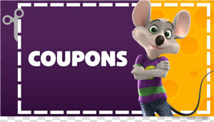 Clip Coupon Animated   2018 Chuck E Cheese Coupons 100 Tokens 2017  HD Png Download