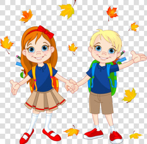 School Boy And Girl Drawing   Boy And Girl  HD Png Download