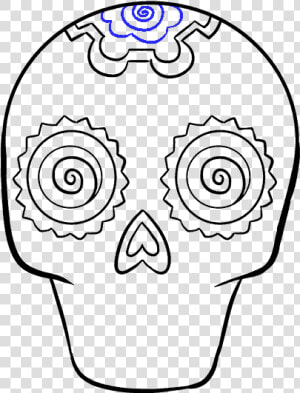 How To Draw Sugar Skull   Sugar Skull Easy To Draw  HD Png Download