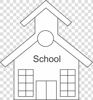 Schoolhouse Silhouette Coloring Book School House Black   School House Outline  HD Png Download