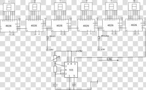 Digital Clock   Digital Clock Circuit Using 4026  HD Png Download