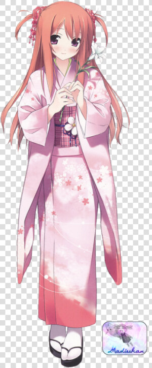 Anime Girl With Yukata  HD Png Download