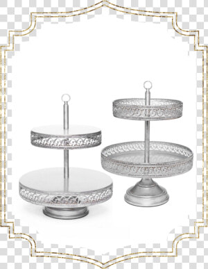 Shop preview Antique Silver 2tier Dasiy Dessert Stand   Cake  HD Png Download