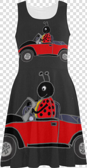 Funny Ladybug Driving Red Convertible Atalanta Sundress  HD Png Download