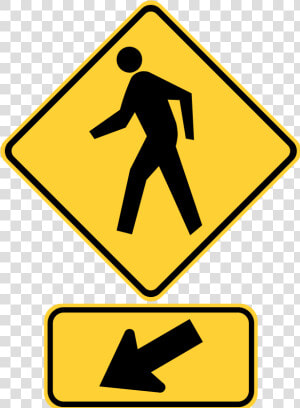 Pedestrian Crossing Ahead Sign Clipart   Png Download   Pedestrian Crossing Sign  Transparent Png