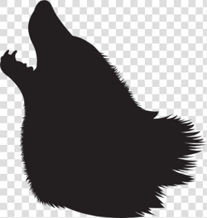 Gray Wolf Silhouette Clip Art   Howling Wolf Head Silhouette  HD Png Download