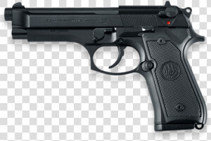 92 M9 Pistol  Black  Facing Left   Beretta Mp9  HD Png Download