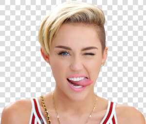 Miley Cyrus Wink Tongue Drawing   Miley Cyrus Wink Tongue  HD Png Download