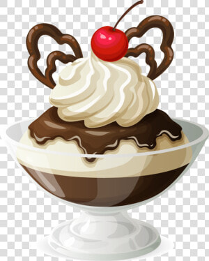 Transparent Ice Cream Vector Png   Ice Cream Sundae Png  Png Download