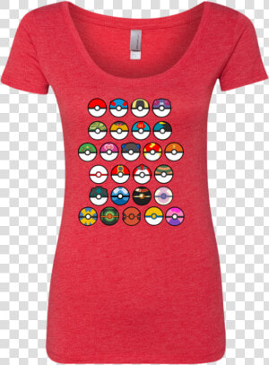 Pokemon Go Poke Balls Next Level Ladies Triblend Scoop   T shirt  HD Png Download