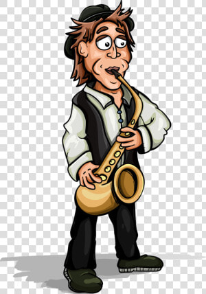 Saxophonist Musician Saxophone Jazz Music Man   Musician Cartoon Png  Transparent Png