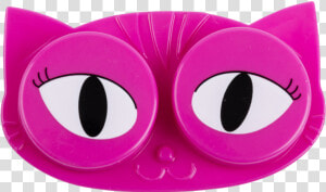 Pink Cat Eyes Contact Lens Case Facing Front   Circle  HD Png Download