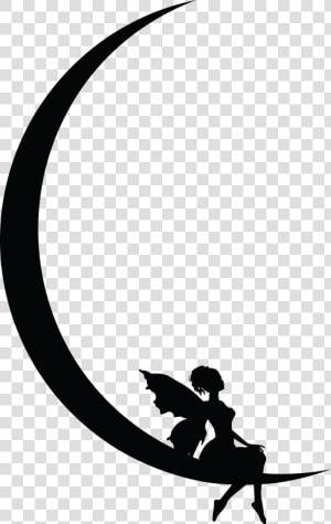 Fairy Resting On Crescent Moon By Yatheesh Clip Arts   Crescent Moon And Fairy  HD Png Download