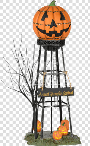 Halloween Water Tower   Water Tower Carved Pumpkin  HD Png Download