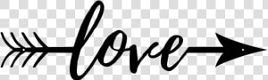 Love In Cursive With Arrow  HD Png Download